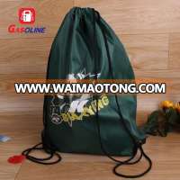 Hot Transfer Printed Single White Logo Non Woven Drawstring Shoe Dust Bag